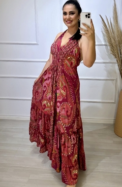 Vestido Longo Indiano Rosa
