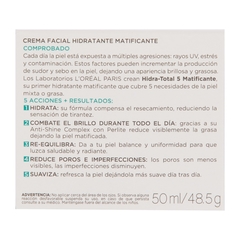 Crema matificante L´Oréal Paris Hidra total 5 - Jazmín de Rosas | Verse bien, hace bien