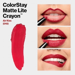 Labial Revlon Colorstay Matte Lite Crayon Air Kiss (010) como queda