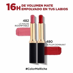 Labial Color Riche Intense Volume Matte L'Oréal comparacion tonos 482 vs 480