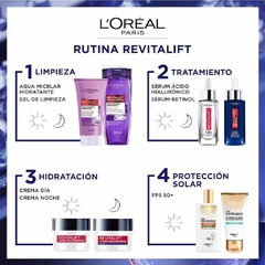 Serum L'Oréal Paris Revitalift Noche Retinol en conjunto con otros productos