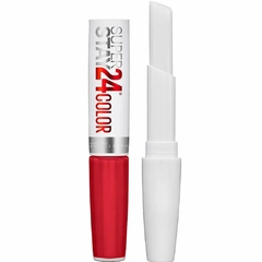 Labial Maybelline Superstay 24 hs tono 200 Eternal Cherry aplicador balsamo