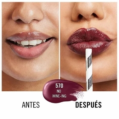 Labial Liquido Provocalips Rimmel London tono No Wine-Ing (570) como queda