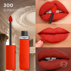 Labial Líquido L'Oréal Infaillible Matte Resistance tono Sunbathing (300) como queda