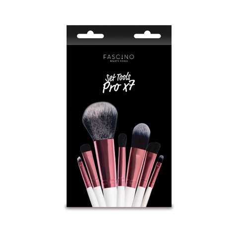 Set Brochas Maquillaje Premium (x7 Piezas) + Estuche A245-7b