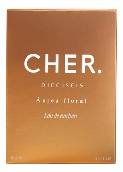 Perfume Cher Dieciseis aurea Floral caja
