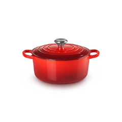 Cocotte Redonda 24cm de Hierro Fundido Cereza Le Creuset - tienda online