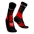 Meia de Compressão Compressport Hiking Socks (Cano Médio) - Preta / Vermelho