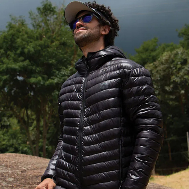 Jaqueta Puffer Kailash Patagonia com Capuz Masculina Preta