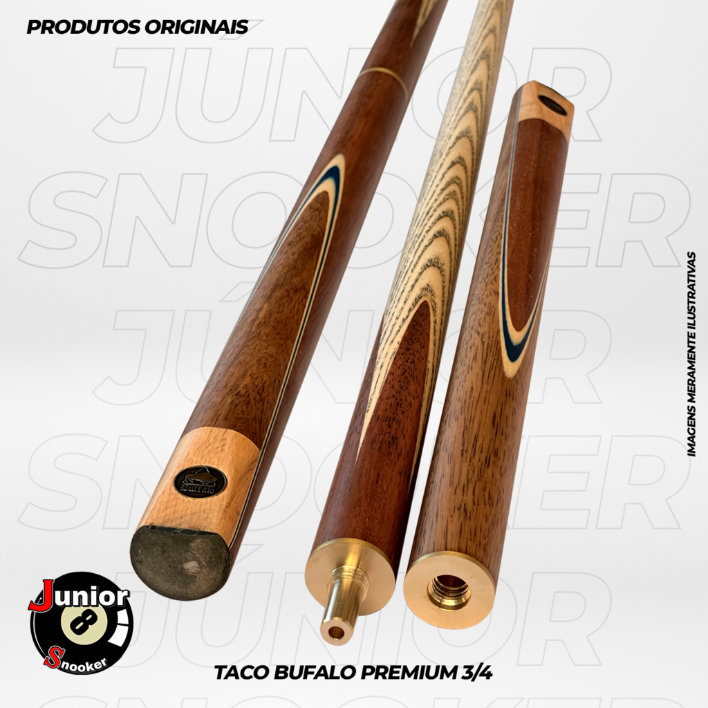 Taco 3/4 Sinuca Bilhar Snooker Modelo Classic Em Madeira Ash