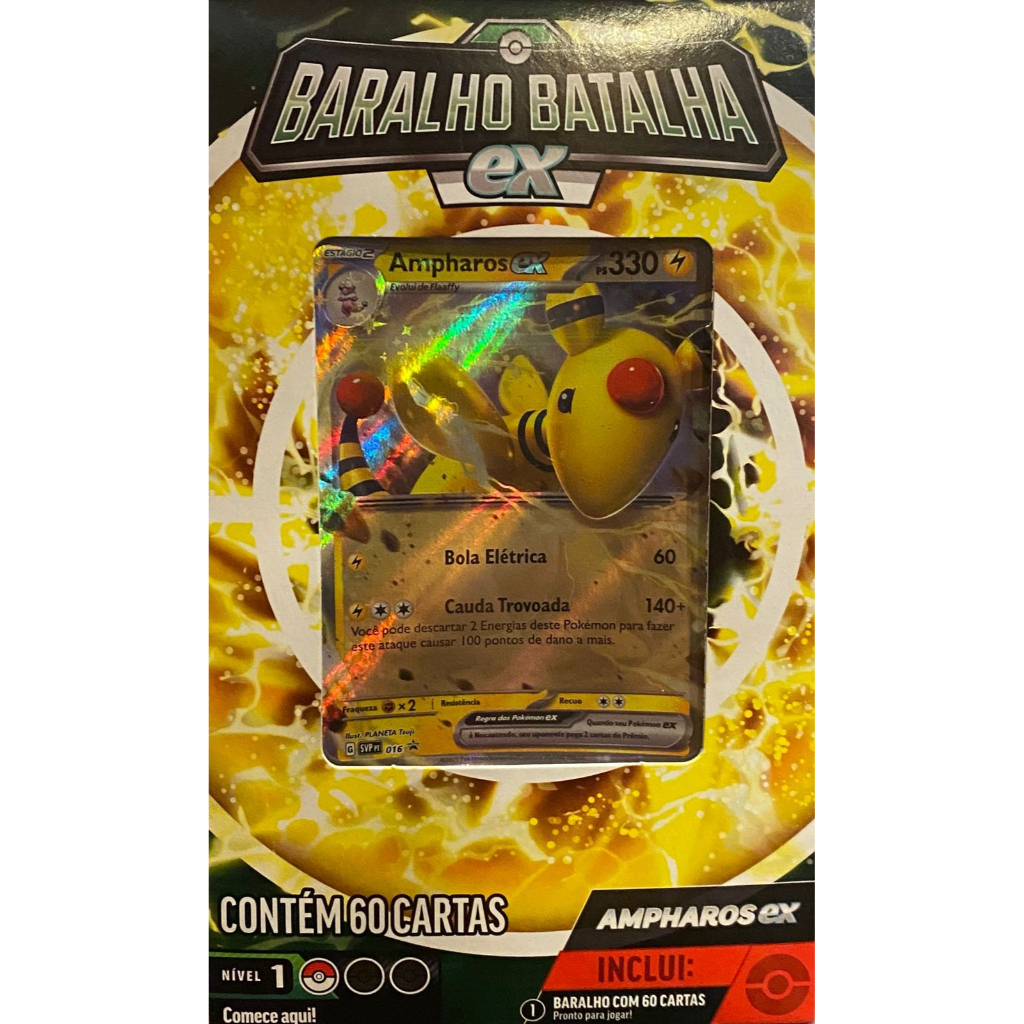 Jogo de Cartas Pokémon - Baralho Batalha - Ampharos Ex - Copag