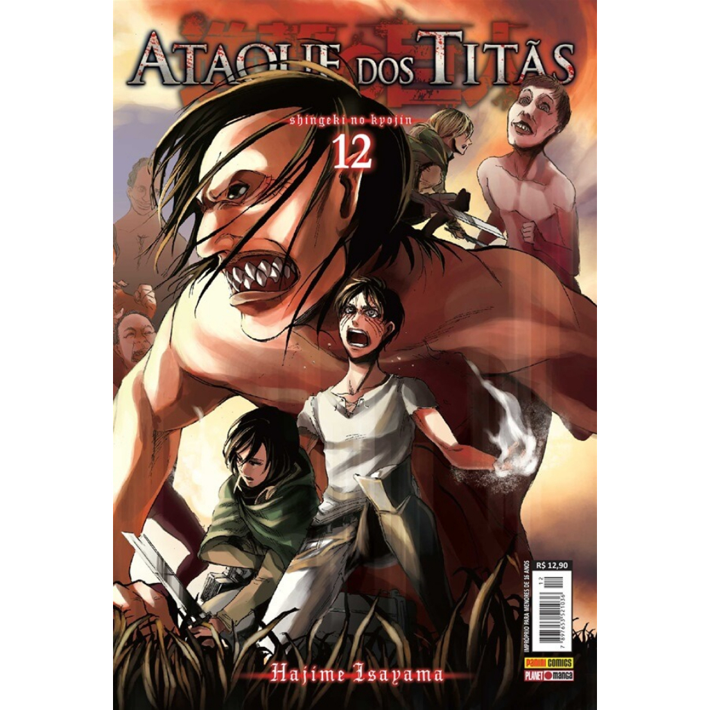 Mangá Ataque dos Titãs 12 Panini, mangalivre, Shingeki no Kyojin, Sh