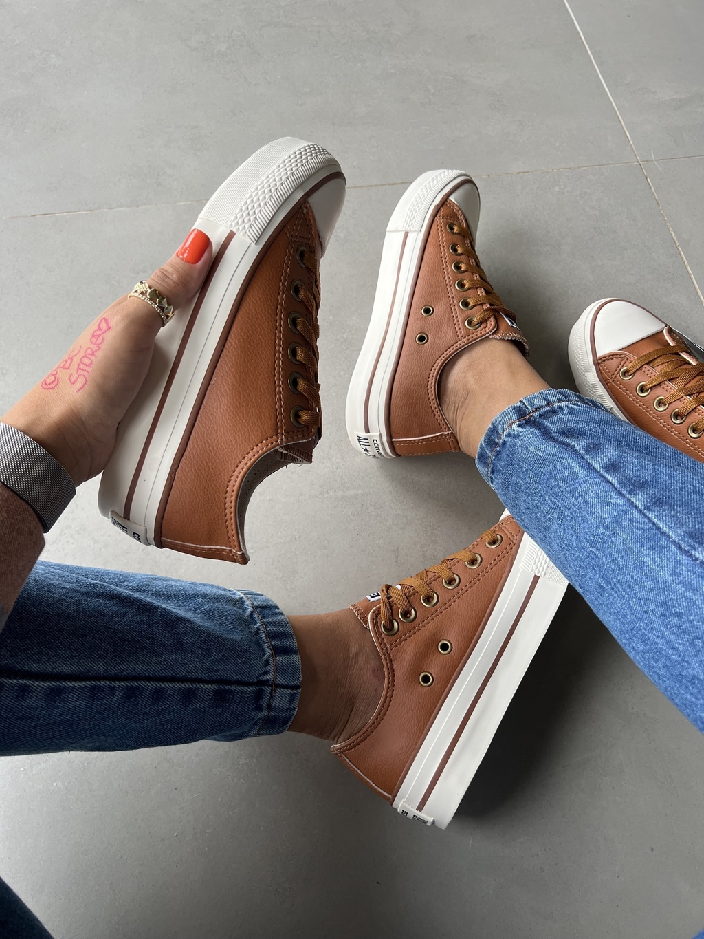 ALL STAR PLATAFORMA CHUCK TAYLOR CARAMELO COURO PREMIUM