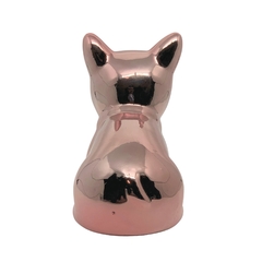 Escultura Cachorro Buldogue Cromado de Porcelana - Rose Gold - comprar online