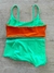 Conjunto Fitness Dupla Face Verde Energia com Laranja - Top alcinha dupla face e short Box na internet