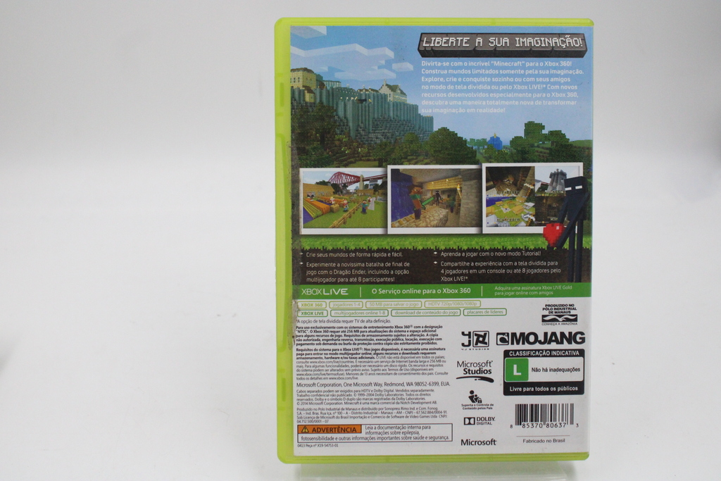 Jogo Minecraft Xbox 360 Original Em Português Envio Rápido!!