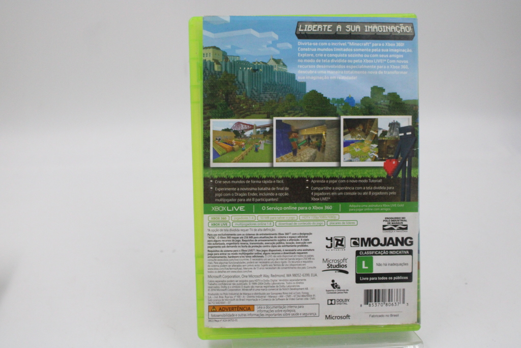 Jogo Minecraft Xbox 360 Original Frete Grátis Envio Rápido!