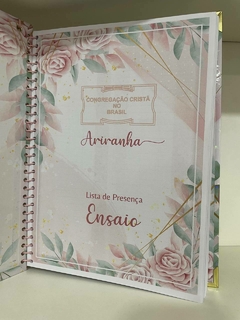 Caderno Personalizado Ensaio , reuniões, Examinadoras ( paginas decoradas e com dados especificos) - comprar online