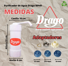 Combo Purificador de Agua + 2 Filtros de Repuestos - Drago