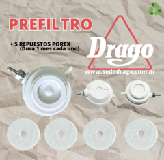 Prefiltro Drago + 4 repuestos Porex