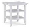 Mesa Auxiliar De Madera Color Blanco 3 Niveles De 19 In.