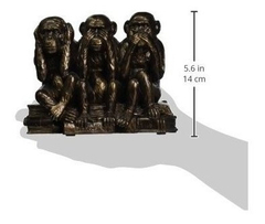 Tres Verdades Del Hombre Figuras Monos 7'' Acabado En Bronce - comprar online