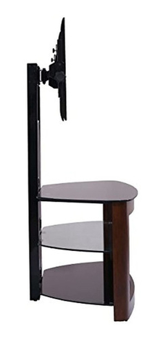 Mueble Para Tv Con Soporte De Metal Negro,madera Y Vidrio. - Danielle's Store