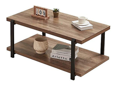 Mesa De Centro Con Estante De Madera Y Metal Color Marrón. - comprar online