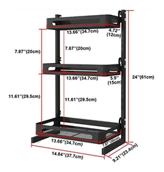 Estanteria Para Especias De 3 Niveles,metal Negro. Toolkiss