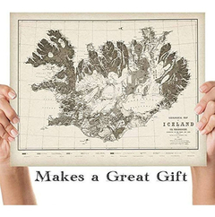 Mapa De Islandia 1901 Sin Marco Decoración Para El Hogar - Danielle's Store