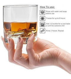 Set De 6 Piedras De Whisky En Forma De Bala en internet