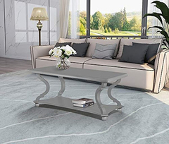 Mesa De Centro Y Estante Color Gris De 39.4x 22x 18.9in - comprar online