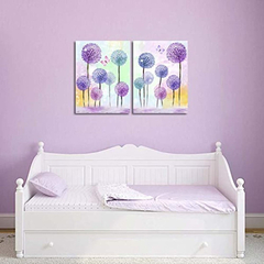 Cuadro De Pared Con Diseño De Flores De Verbena Con Paisaje - Danielle's Store