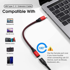 Cable De Extensión Usb C Riitop Compatible Con Thunderbolt 3 - Danielle's Store