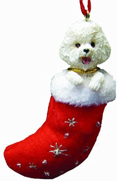 Bichon Frise Adorno De Calcetín De Navidad