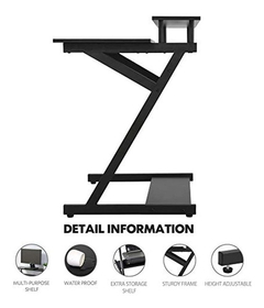 Escritorio Para Computadora De Metal Y Madera, Negro en internet