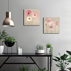 Lienzo Mural De Pintura Artística Moderna Con Flores Rosadas en internet