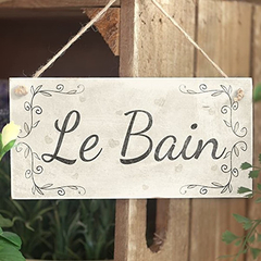 Le Bain País Francés Estilo Shabby Chic Baño Cartel / Placa - comprar online