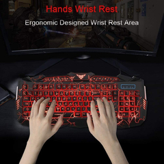 Combo Gaming Bluefinger, Teclado Y Mouse Ergonómicos Con Luz - tienda online