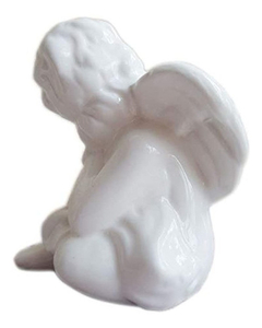 Imagen de Figura Decorativa De Ángel Con Alas De Querubín De Porcelana