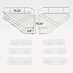 Estante De Ducha De Esquina Con Ganchos De Acero Inoxidable