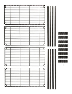 Amazonbasics  estantería Sobre Ruedas Con 4 Estantes, Negro - tienda online