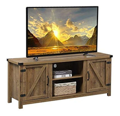 Mueble Para Tv Con 2 Armarios De Madera Color Marrón.