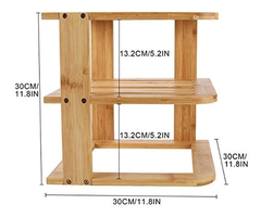 Estantería Apilable De Bambú Natural De 3 Niveles, Marrón en internet