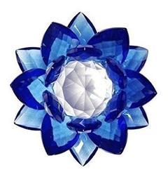 Imagen de Amlong Crystal Flor De Loto De Cristal Azul Zafiro