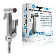 Aqua Nexis - Rociador De Mano Para Baño De Acero Inoxidable