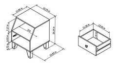 Imagen de Mesa Auxiliar Con Cajón Y Estante De Metal Color Negro.