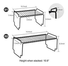 Estantería Y Organizador De Cocina Negro 2 Niveles.tomorotec