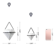 Imagen de T4u - Jarrones De Pared Geométricos De Diamante, De Cerámica