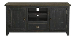 Mueble Para Tv Con Estantes De Madera Color Negro Y Marrón. - tienda online